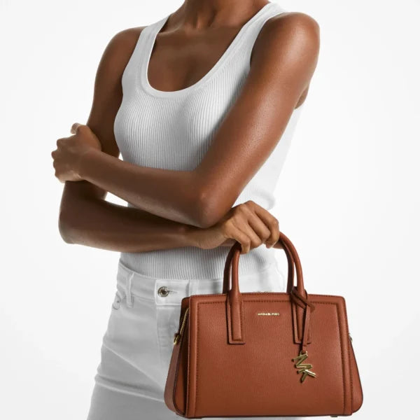 Michael Kors Laila Small Leather Shoulder Bag LUGGAGE - Image 3