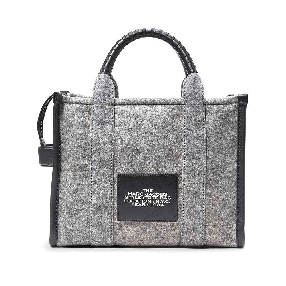 MARC JACOBS THE FELT FLANNEL MEDIUM TOTE BAG HEATHER GREY - Image 4