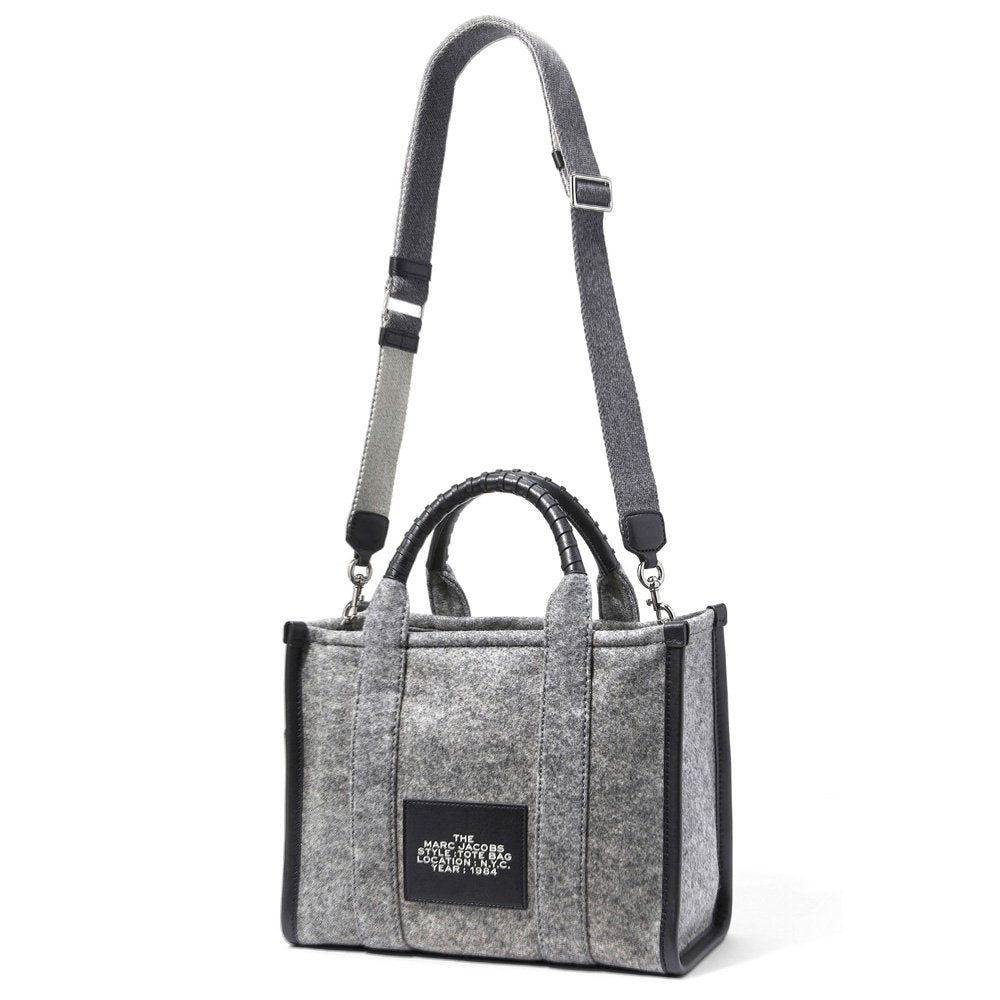MARC JACOBS THE FELT FLANNEL MEDIUM TOTE BAG HEATHER GREY - Image 3