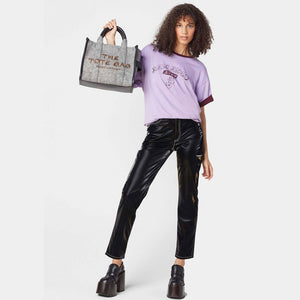 MARC JACOBS THE FELT FLANNEL MEDIUM TOTE BAG HEATHER GREY - Image 7