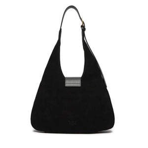 PINKO Mini Hobo Suede Bag Black - Image 2