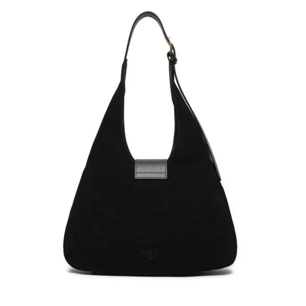 PINKO Mini Hobo Suede Bag Black - Image 2