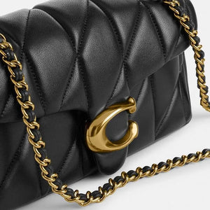 Tabby Shoulder Bag 20 With Quilting leather Black Gold - Image 5