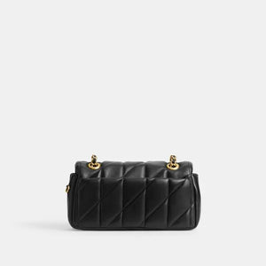 Tabby Shoulder Bag 20 With Quilting leather Black Gold - Image 3