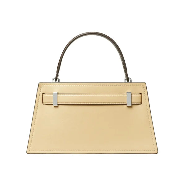 Tory Burch Lee Radziwill Petite Leather Top Handle Bag Praline - Image 7