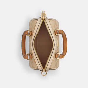 Coach Mini Rowan Crossbody In Signature Canvas sand saddle - Image 3