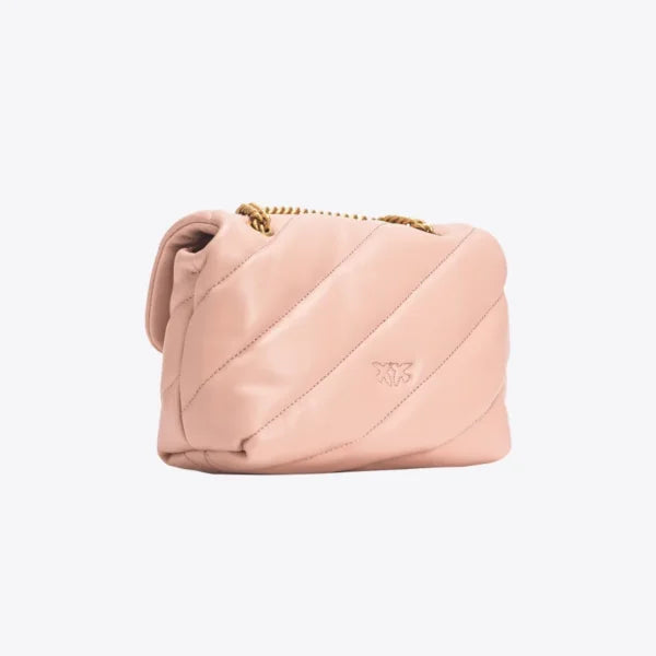 Mini Love Bag Puff Maxi Quilt PINK/DUSTY PINK-ANTIQUE GOLD - Image 2