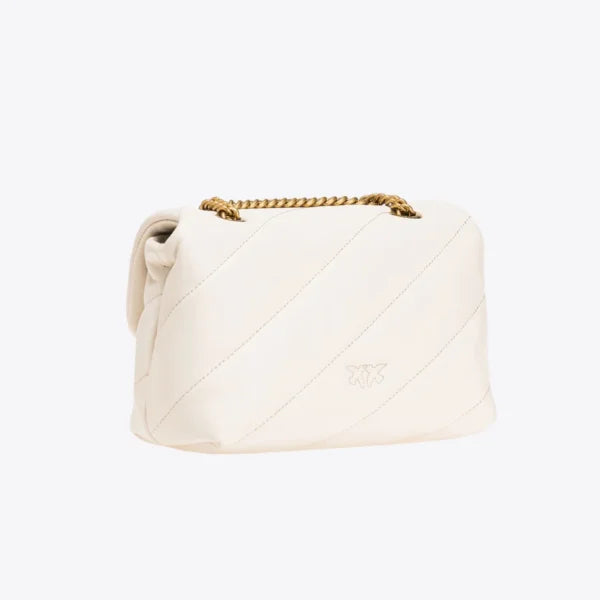 Mini Love Bag Puff Maxi Quilt WHITE+WHITE-ANTIQUE GOLD - Image 2