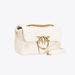 Mini Love Bag Puff Maxi Quilt WHITE+WHITE-ANTIQUE GOLD - Image 3