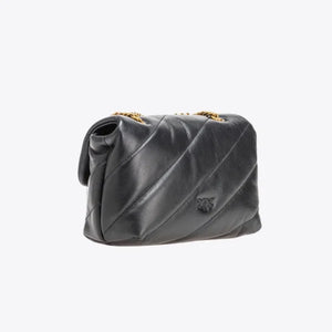 Mini Love Bag Puff Maxi Quilt BLACK-ANTIQUE GOLD - Image 2