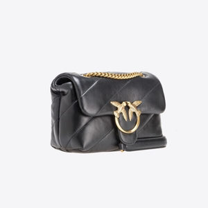 Mini Love Bag Puff Maxi Quilt BLACK-ANTIQUE GOLD - Image 3