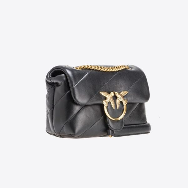 Mini Love Bag Puff Maxi Quilt BLACK-ANTIQUE GOLD - Image 3