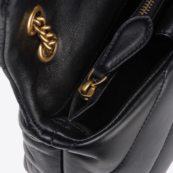 Mini Love Bag Puff Maxi Quilt BLACK-ANTIQUE GOLD - Image 6