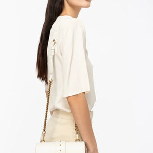 Mini Love Bag One Simply WHITE WHITE-ANTIQUE GOLD - Image 7