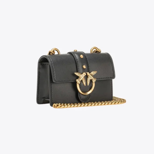 Micro Love Bag One Simply BLACK-ANTIQUE GOLD - Image 3