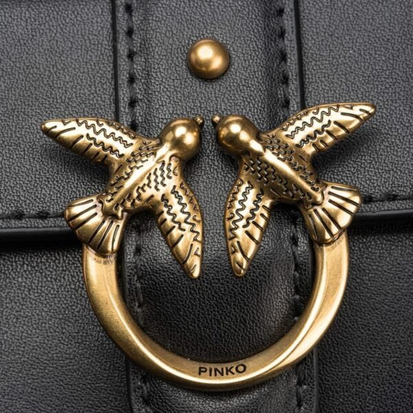 Micro Love Bag One Simply BLACK-ANTIQUE GOLD - Image 4