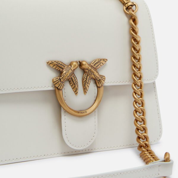 Mini Love Bag One Top Handle Light Simply WHITE WHITE-ANTIQUE GOLD - Image 3