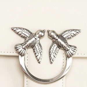 Mini Love Bag One Simply WHITE WHITE-ANTIQUE SILVER - Image 5