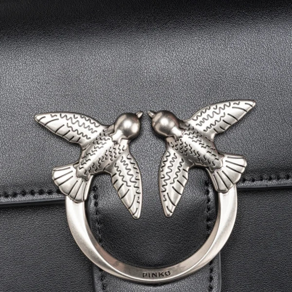Mini Love Bag One Simply BLACK-ANTIQUE SILVER - Image 4