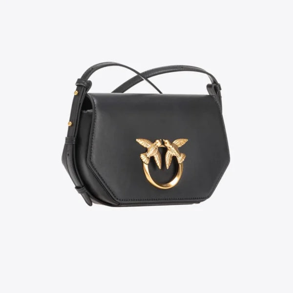 Mini Love Bag Click Hexagon Simply BLACK-ANTIQUE GOLD - Image 3