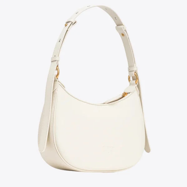 Mini Love Bag Half Moon Simply WHITE WHITE-ANTIQUE GOLD - Image 3