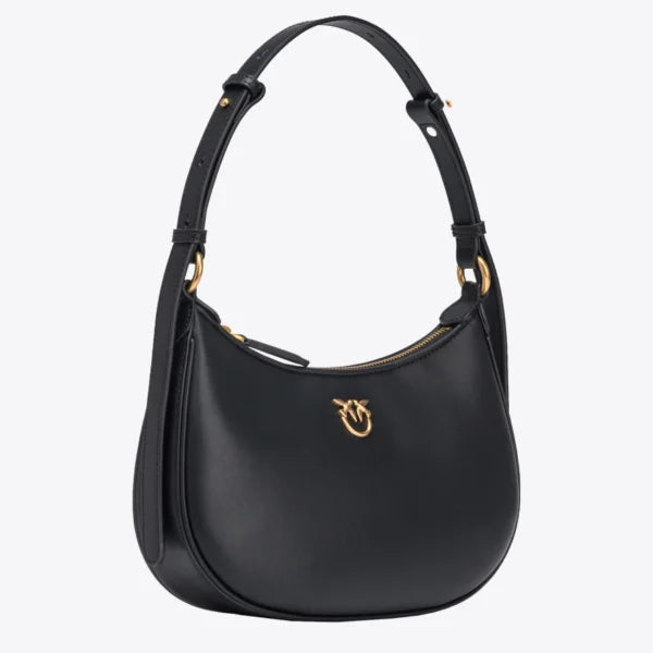 Mini Love Bag Half Moon Simply BLACK-ANTIQUE GOLD - Image 4