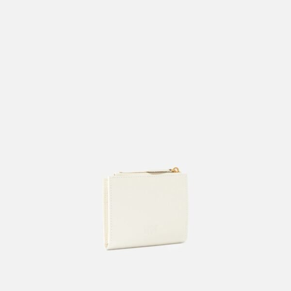 Pinko Small smooth leather wallet with logo New Cream - Image 3