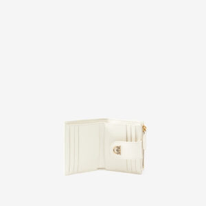 Pinko Small smooth leather wallet with logo New Cream - Image 4