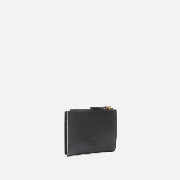 Pinko Small smooth leather wallet with logo Black - Image 5