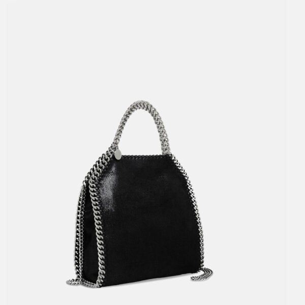 Stella McCartney Falabella Tiny Tote Bag Black Silver - Image 4