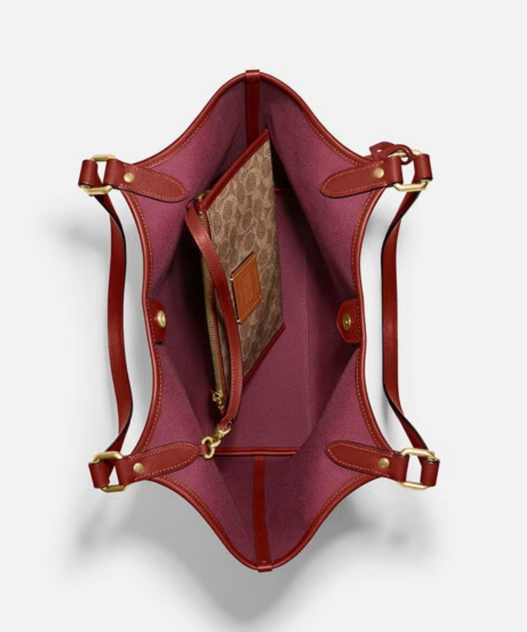 Coach Day Tote Bag in Signature Coated Canvas..