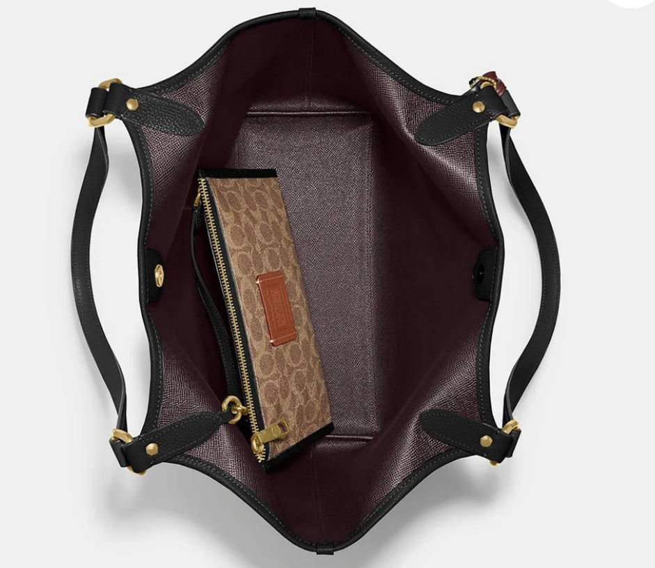 Coach Day Tote Bag Leather Black