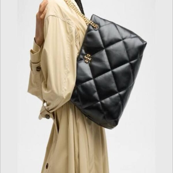 TORY BURCH KIRA DIAMOND HOBO HANDBAG BLACK - Image 4