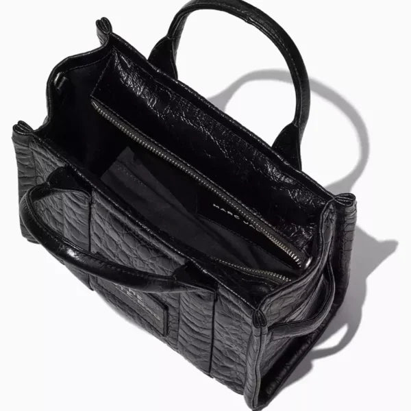 MARC JACOBS The Mini Tote Bag in Croc-embossed Leather - Black - Image 4