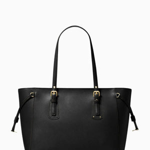 MICHAEL KORS Voyager Medium Tote Bag in Leather Black - Image 3