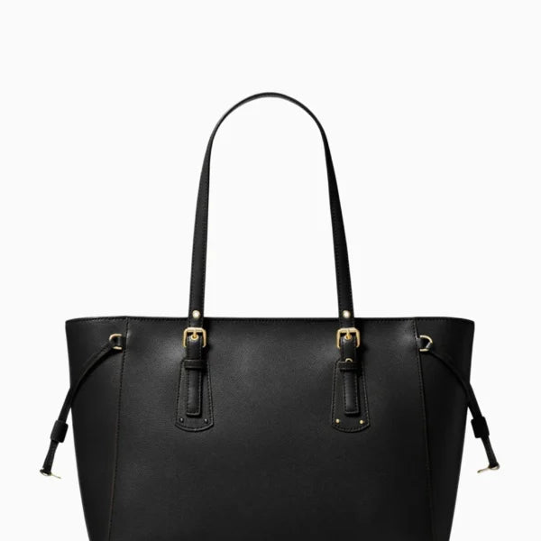 MICHAEL KORS Voyager Medium Tote Bag in Leather Black - Image 3