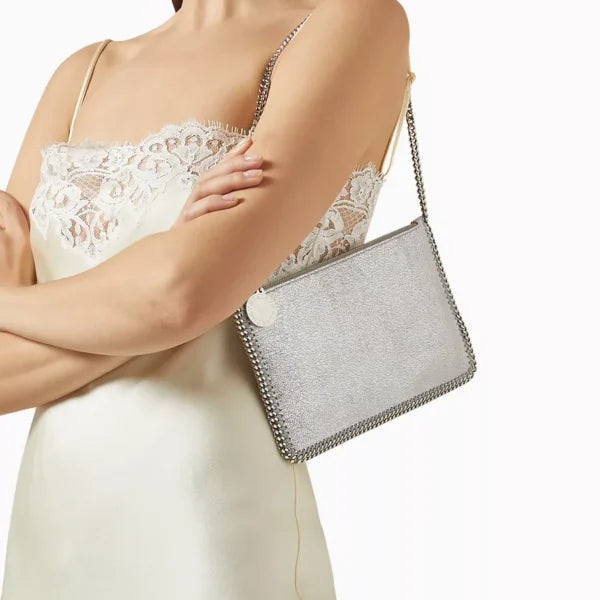 STELLA MCCARTNEY Falabella Pochette in Faux Shaggy Deer Grey - Image 2