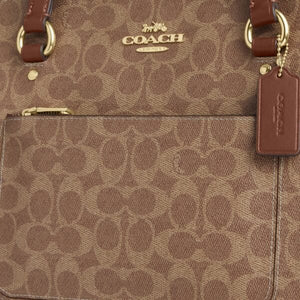 Coach Station Tote Bag In Signature Canvas Dark Beige - Image 7