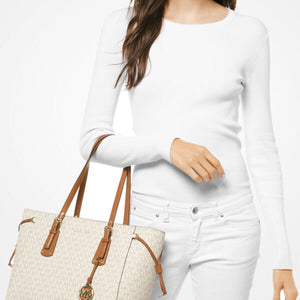 Michael Kors Voyager Medium Logo Tote Bag Vanilla - Image 3