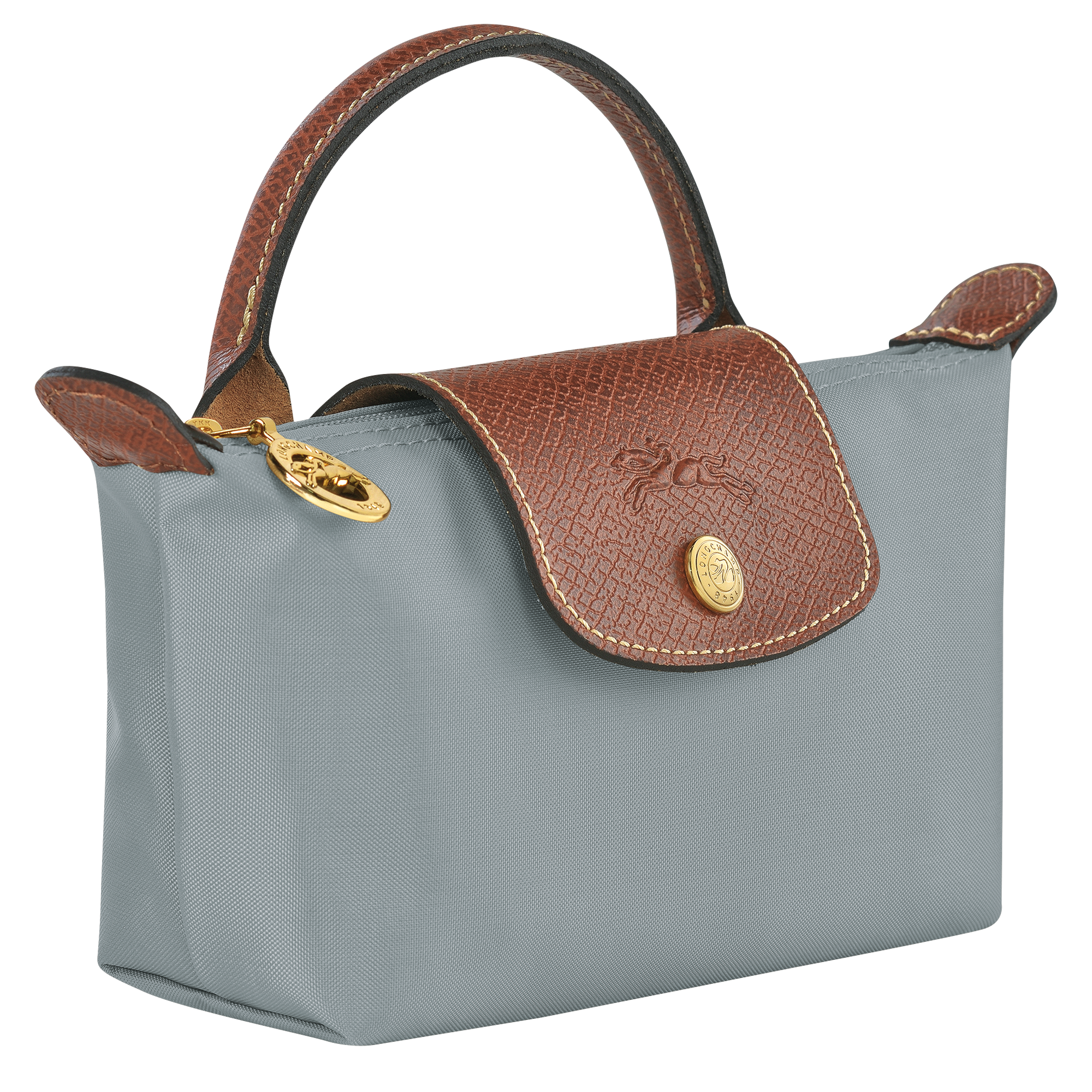 Le Pliage Original Pouch with handle Steel - Image 3