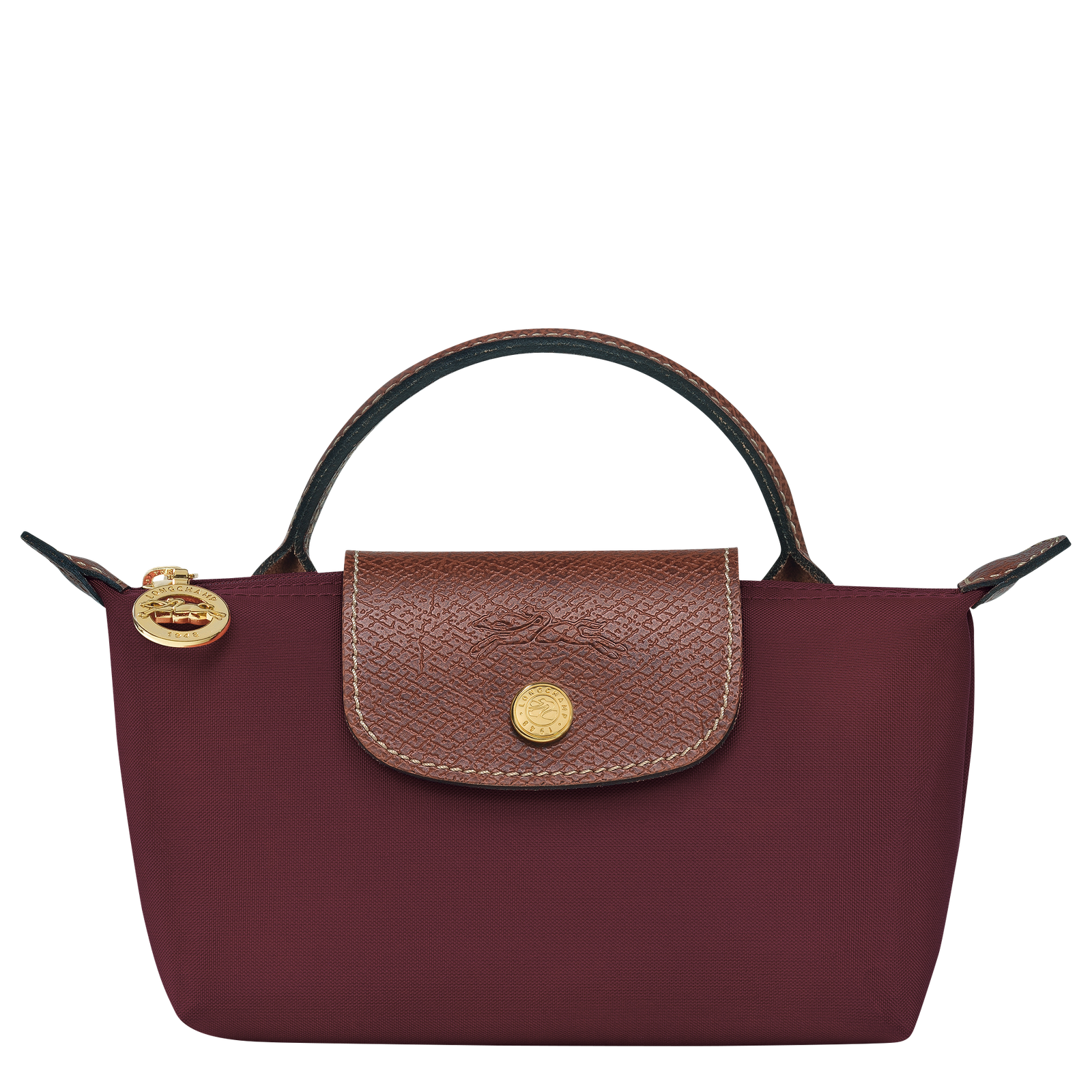 Le Pliage Original Pouch with handle Burgundy