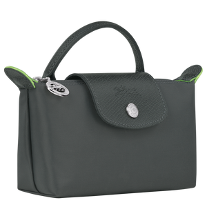 Le Pliage Green Pouch with handle Graphite - Image 3