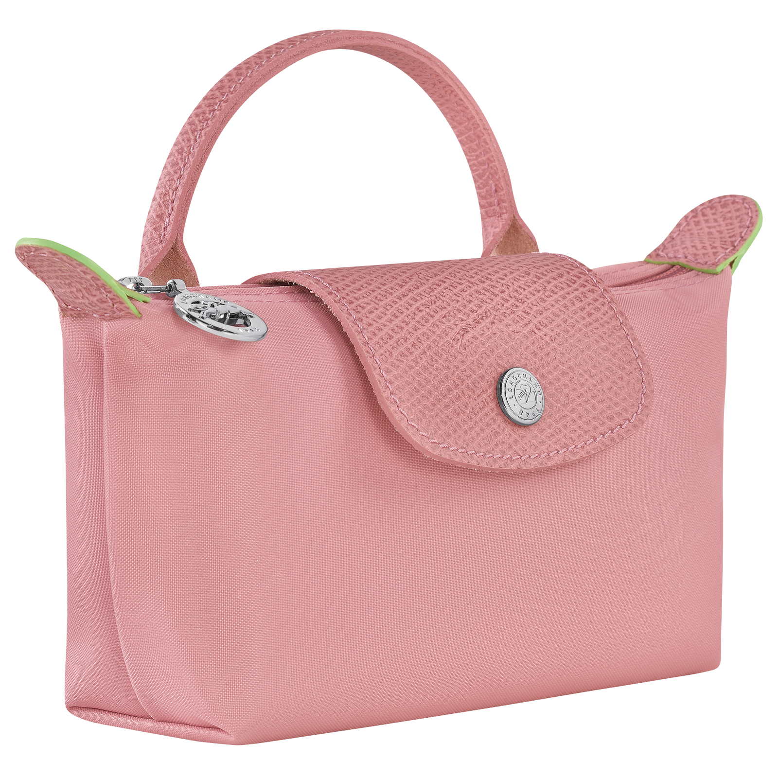 Le Pliage Green Pouch with handle Petal Pink1 - Image 3