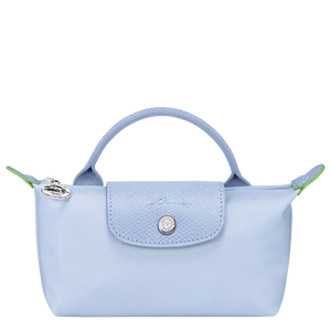 Le Pliage Green Pouch with handle Sky Blue
