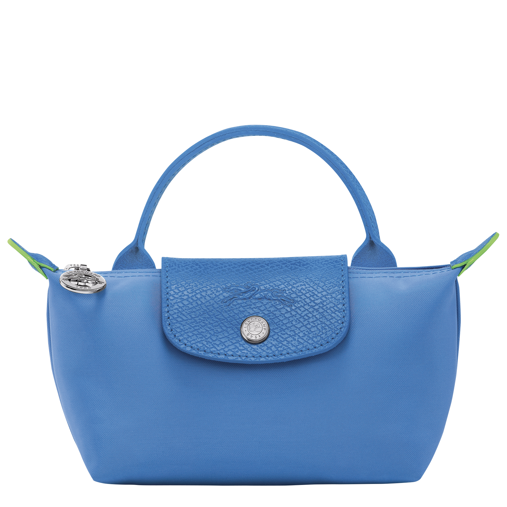 Le Pliage Green Pouch with handle Cornflower