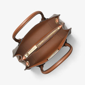 Mercer Medium Logo and Leather Accordion Crossbody Bag BROWN - Image 2