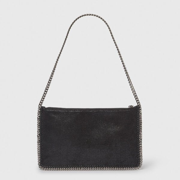 STELLA MCCARTNEY Falabella Pochette in Shaggy Deer Black Silver - Image 3