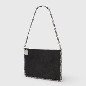 STELLA MCCARTNEY Falabella Pochette in Shaggy Deer Black Silver - Image 2