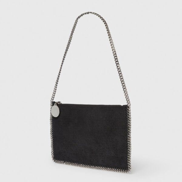 STELLA MCCARTNEY Falabella Pochette in Shaggy Deer Black Silver - Image 2