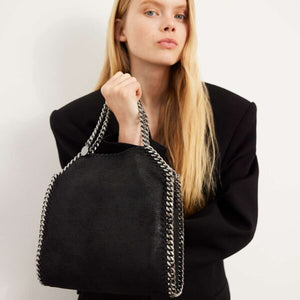 Stella McCartney Falabella Mini Tote Bag Black Silver - Image 6